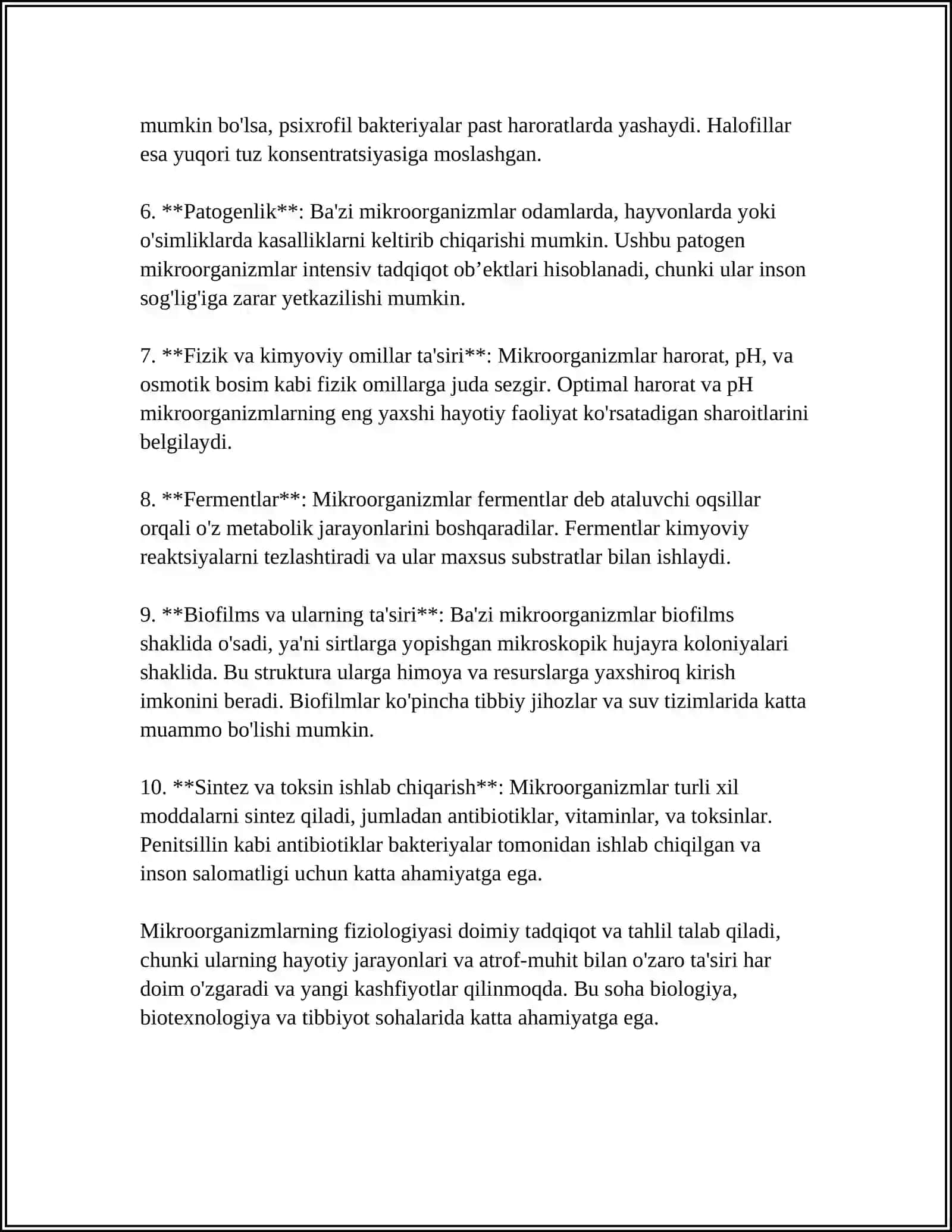 MIKRООRGАNIZMLАR FIZIOLOGIYASI, O'SISHI, KO'PAYISHI (TURLARI, DAVRLARI, AMALIYOTDA QO'LLANISHI) 4