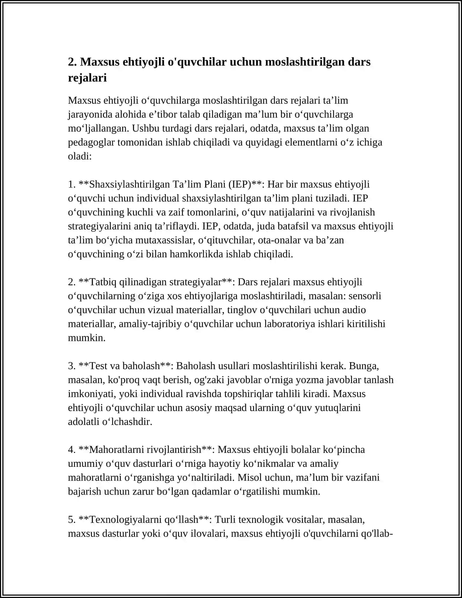 MTT TA'LIM JARAYONIDA INKLYUZIV GURUHLAR UCHUN KORREKSION YONDASHILGAN FAOLIYATLARNING TAXMINIY NAMUNALARI 4