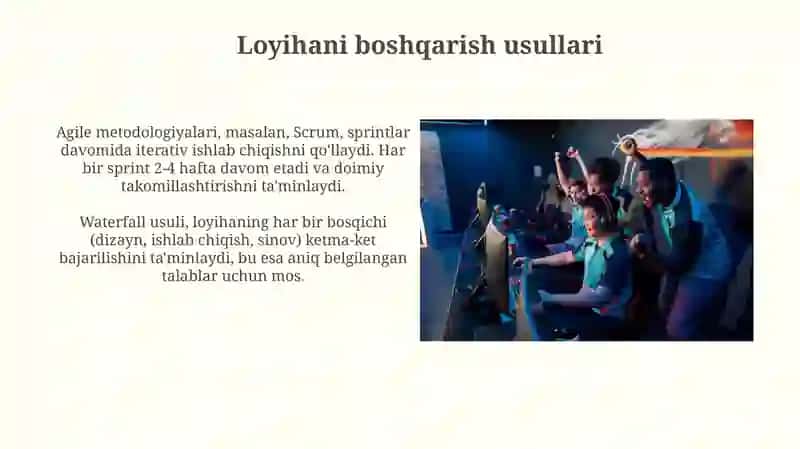 O'yinlarni ishlab chiqish markazlarida tashkil etish 4