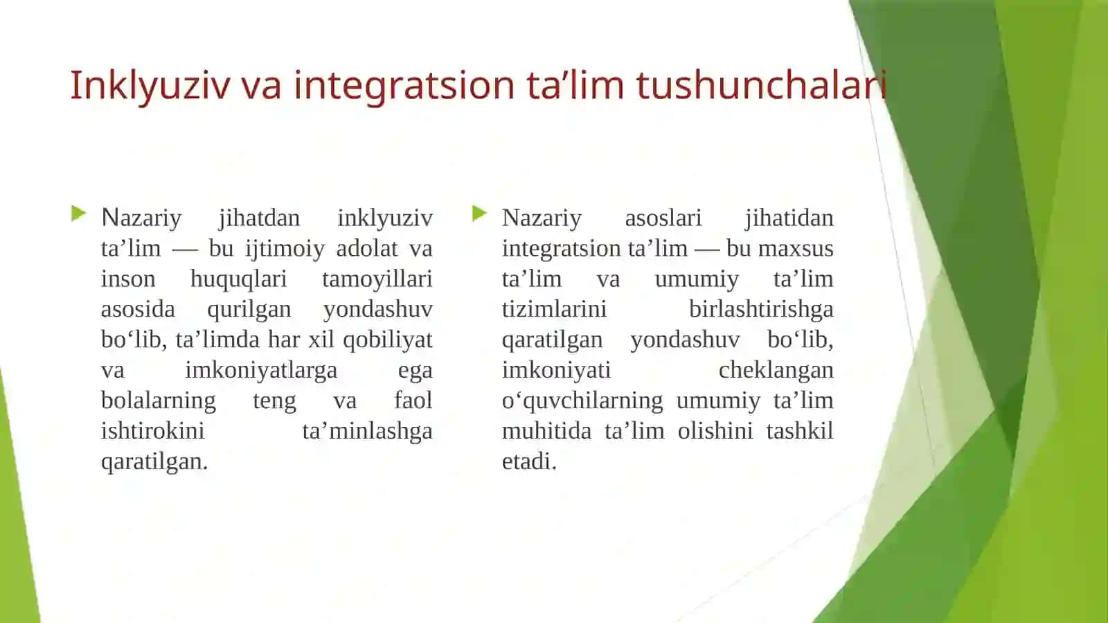 Inklyuziv va integratsion ta’limning qiyosiy tahlili 4