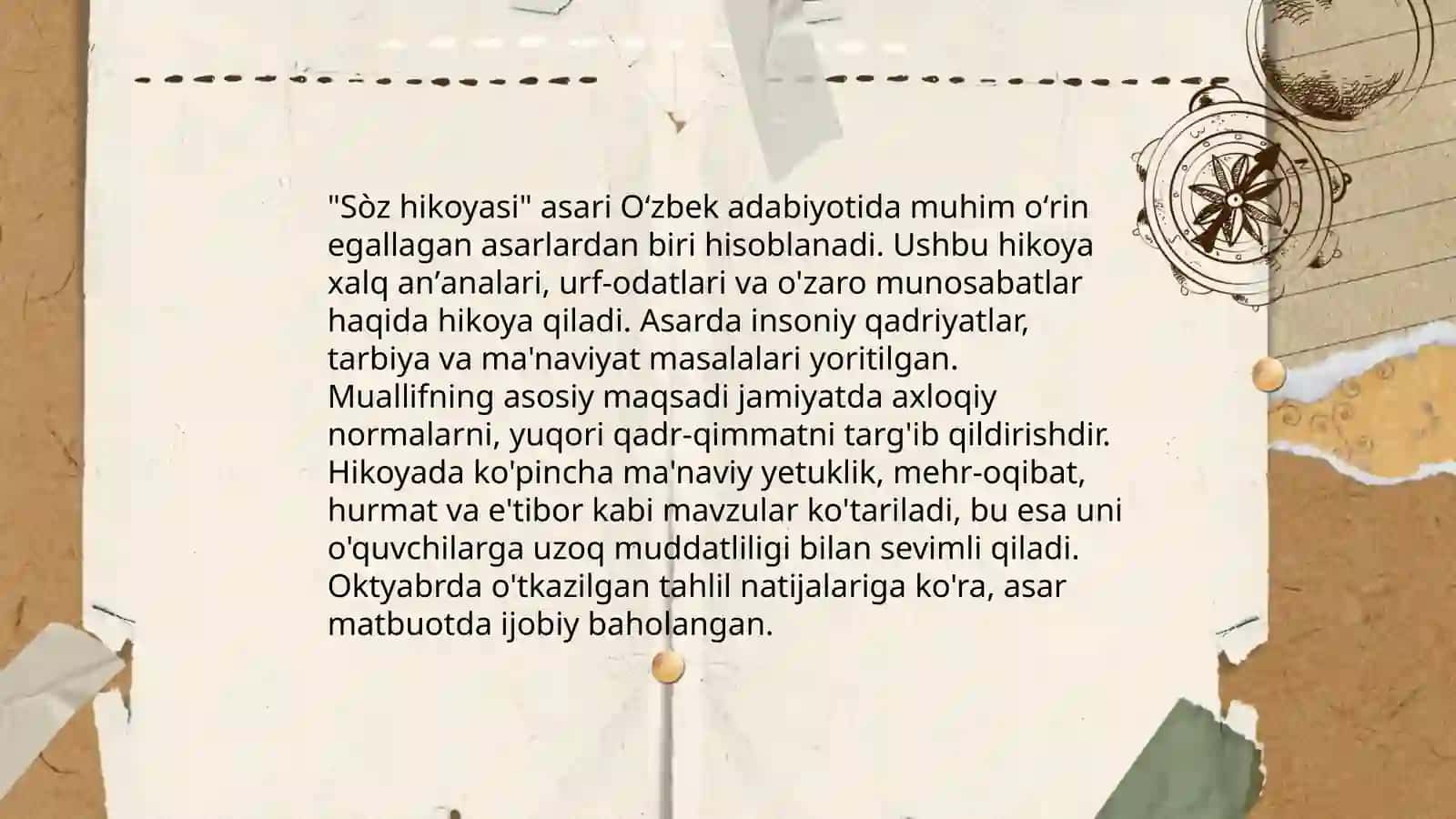 Uluģbek Hamdamning sòz hikoyasi 4