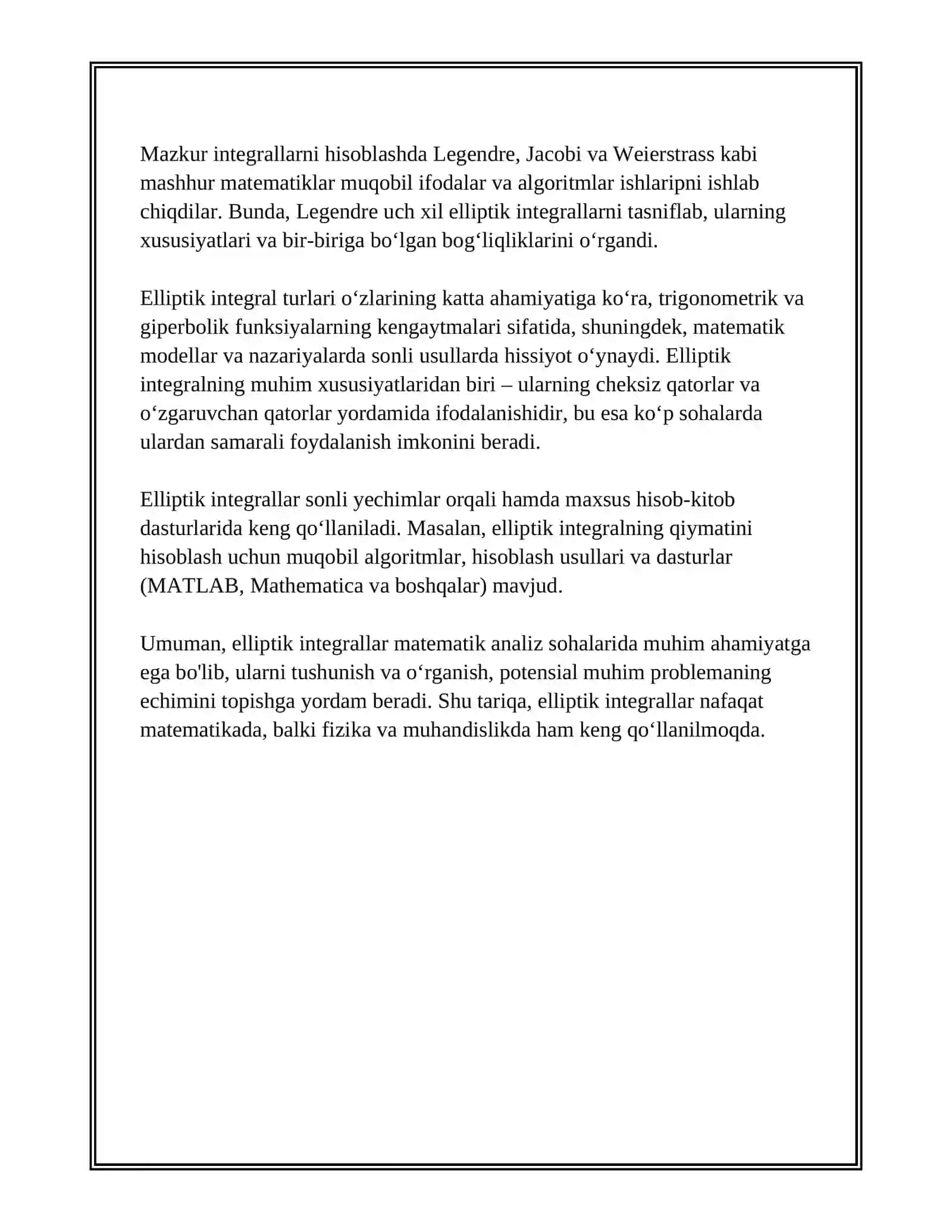ELLIPTIK INTEGRALLAR 4