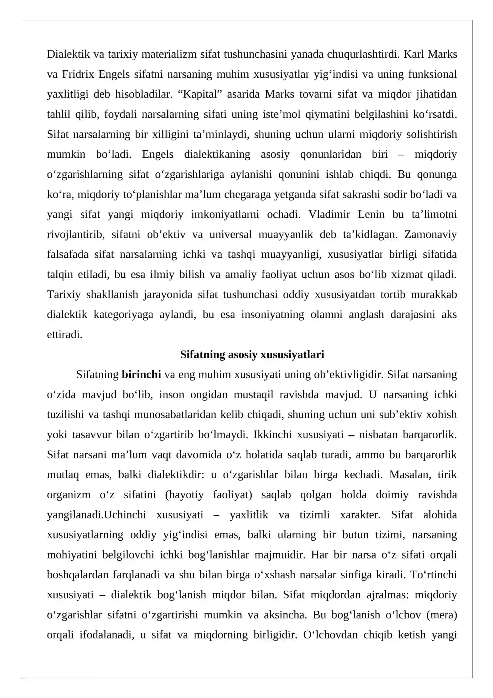Sifat va miqdor kategoriyalarining o‘zaro bog‘liqligi 4