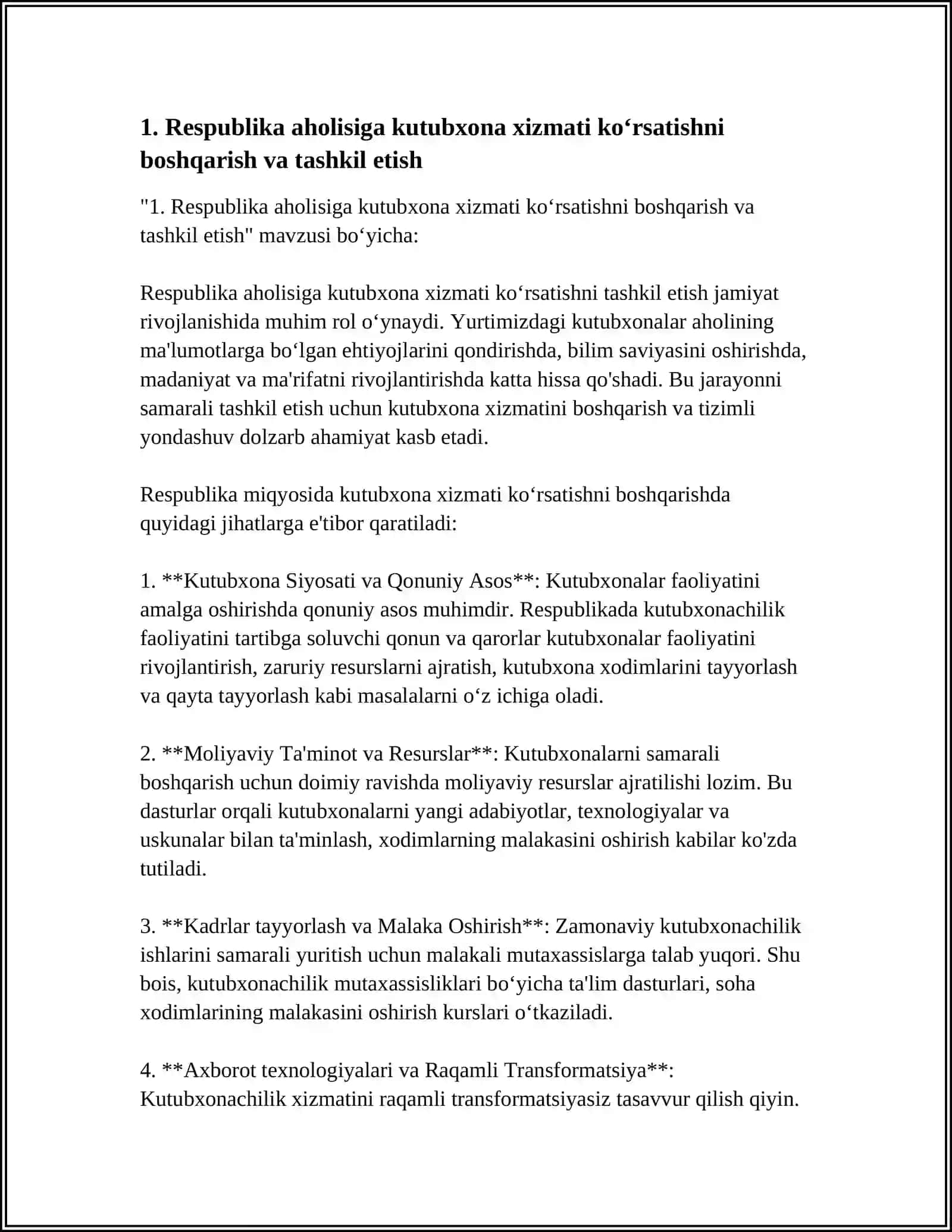 RESPUBLIKA AHOLISIGA KUTUBXONA XIZMATI KOʻRSATISHNING TASHKIL ETILISHI 4