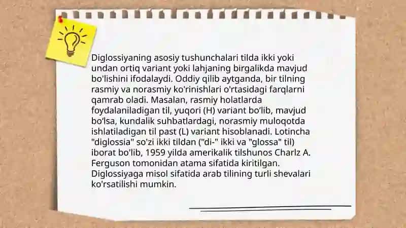 Kodlar aralashuvi: bilingvizm va diglossiya 4