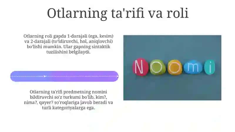 Ot va sifat so‘z turkumlari ularning grammatik xususiyatlari hamda tasniflovchi kategoriyalari 4
