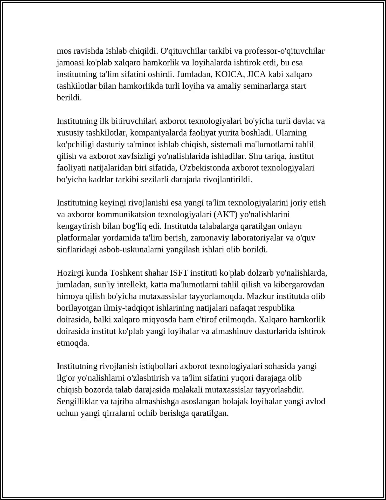 Toshkent shahar ISFT instituti 4