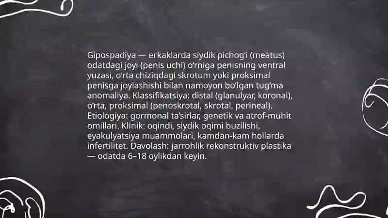 Tanosil a'zolari tizimi rivojlanish nuqsonlari 4