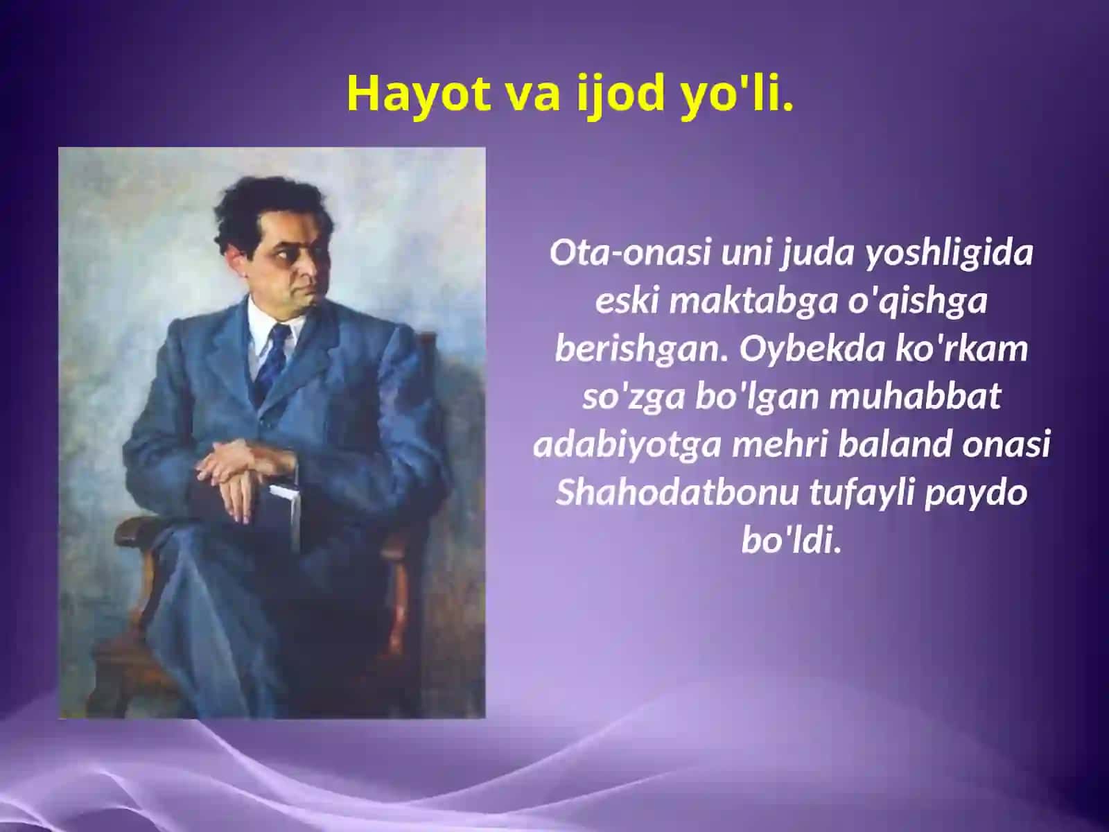 9-sinf Adabiyot fanidan Oybek lirikasi mavzuda dars taqdimot 4