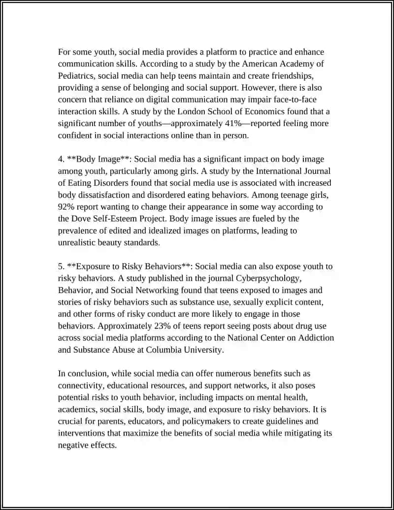 EFFECTS OF SOCIAL MEDIA ON YOUTH BEHAVIOR 4