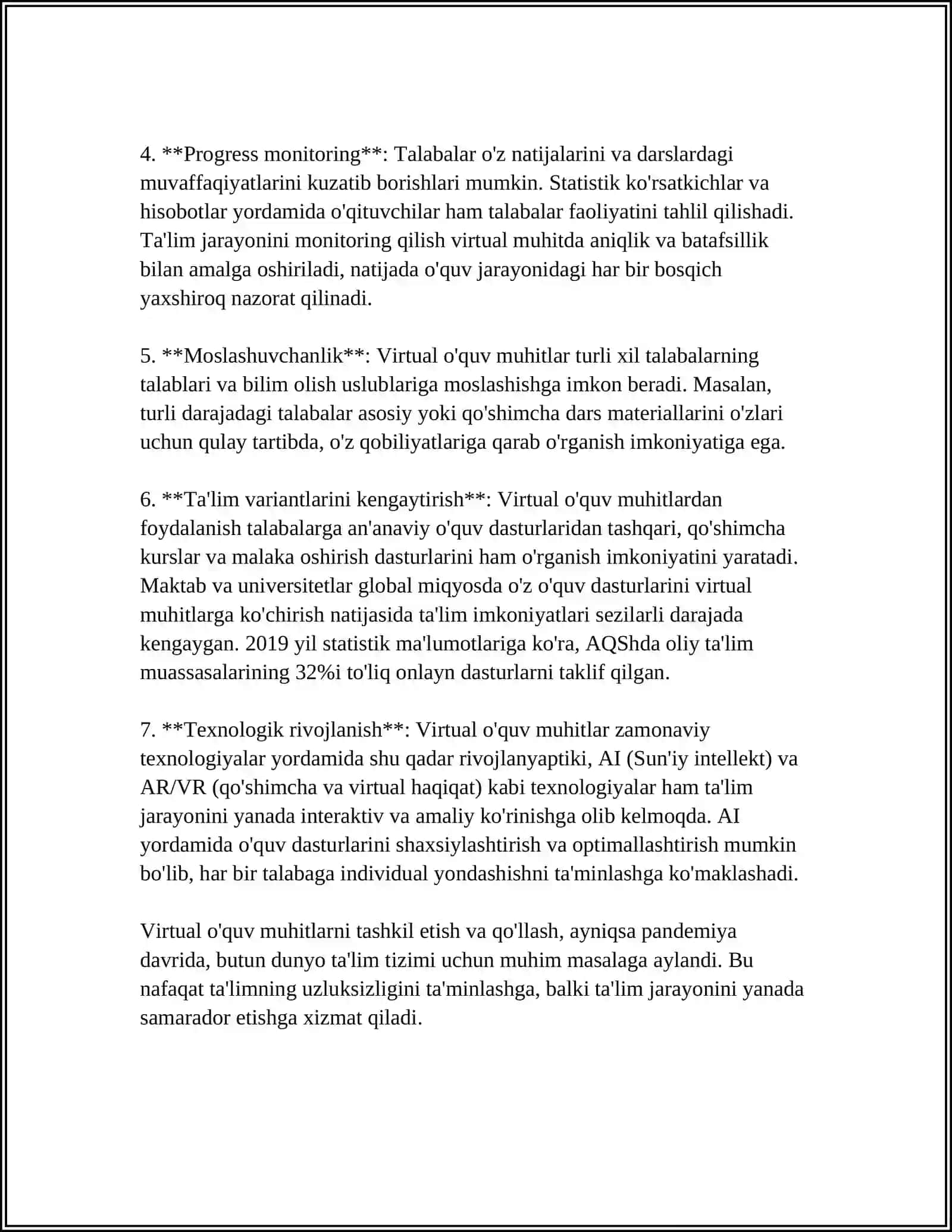INFORMATIKA VA AT FANINI O'QITISHDA VIRTUAL O'QUV MUHITLARIDAN FOYDALANISH 4