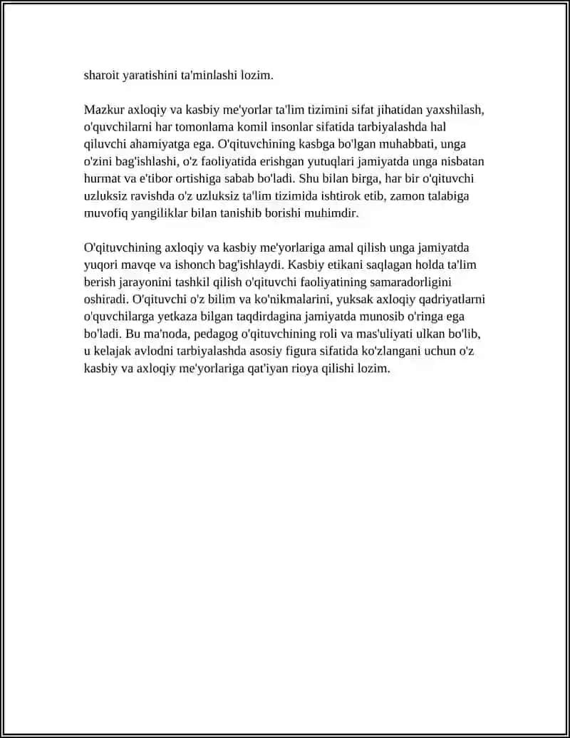 PEDAGOG O'QITUVCHINING KASBIY SIFATLAR VA JAMIYATDA TUTGAN O'RNI 4