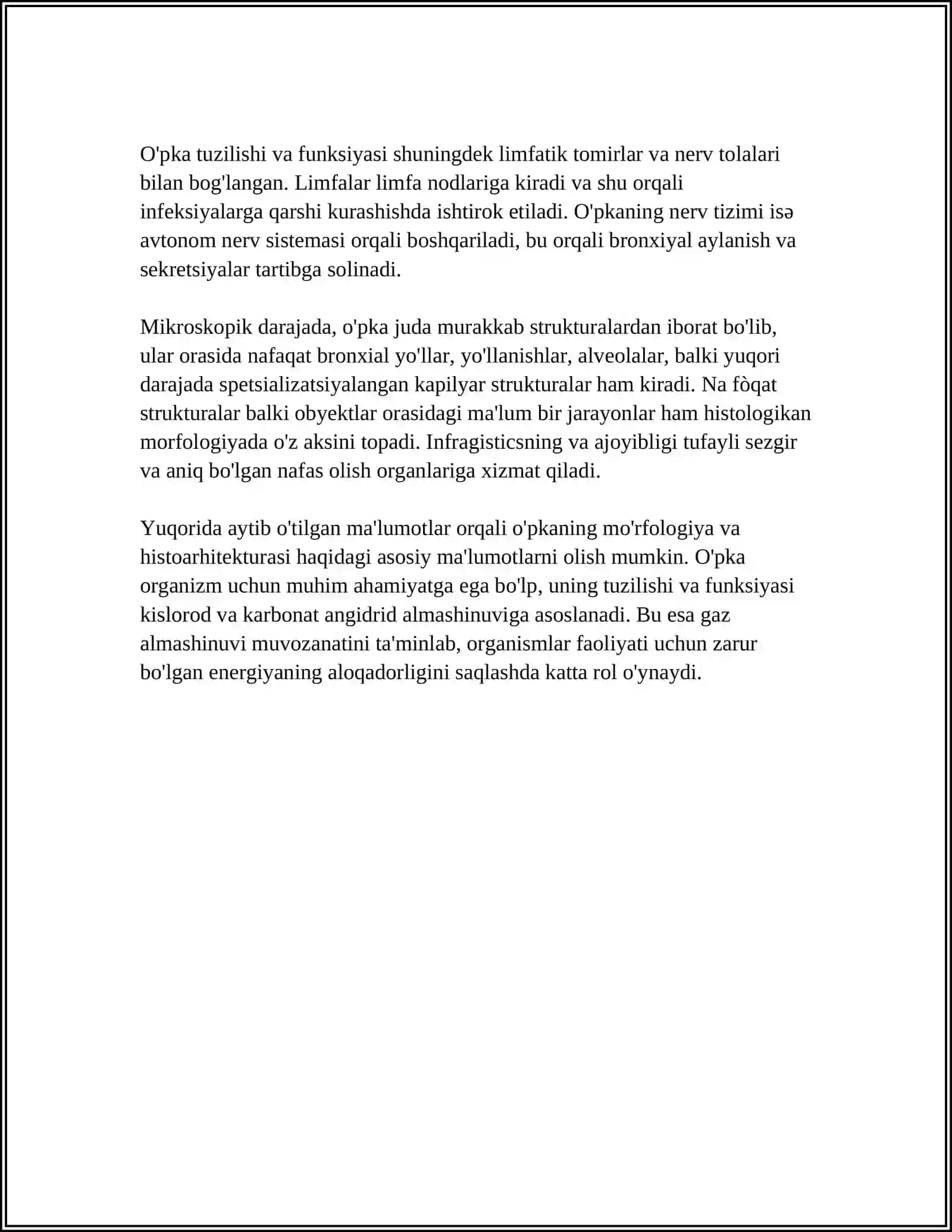 ÔPKANING FUNKSIONAL MORFOLOGIYASI.ZAMONAVIY SHAROITDA ÔPKA TUBERKULYOZINING MORFOLOGIK KÔRINISHI 4