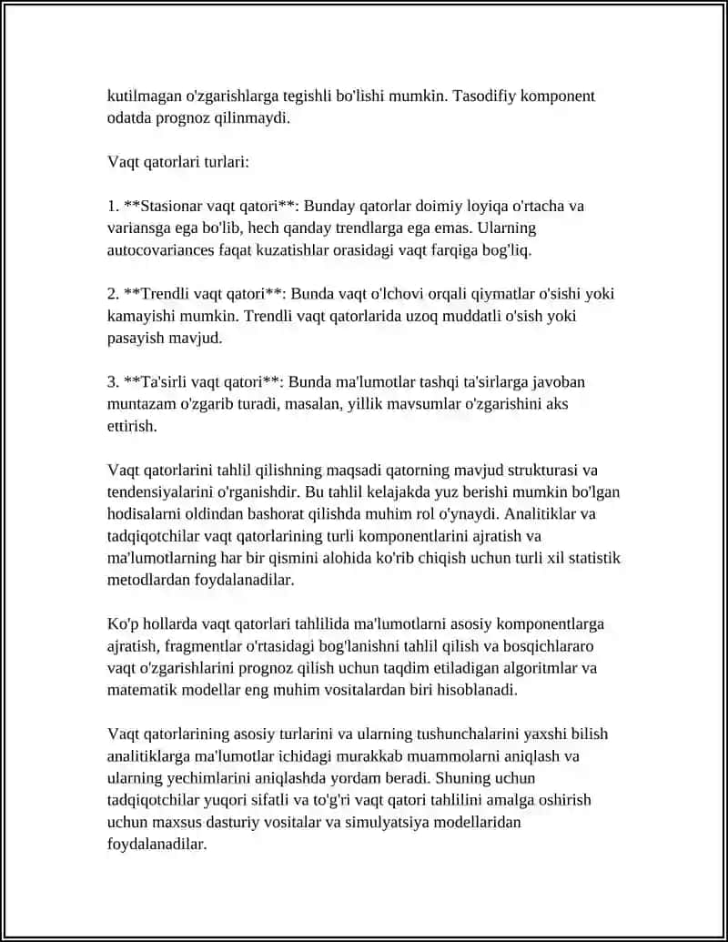 KOMPYUTERDA VAQTLI QATORLARNI TAHLIL QILISH 4