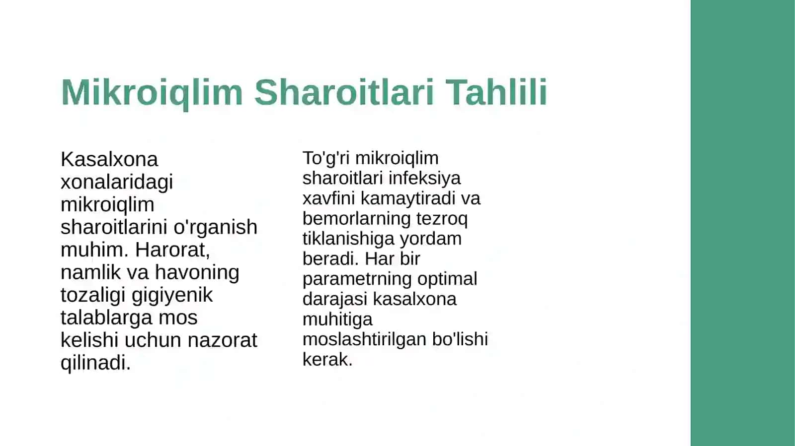 Kasalxona xonalari mikroiqlimining gigiyenik ahamiyati 4