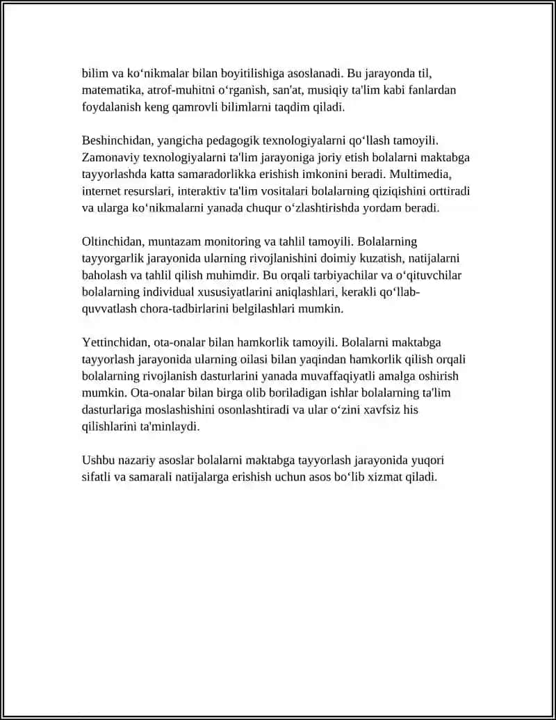 BOLALARNI MAKTABGA TAYYORLASH METODIKASI 4