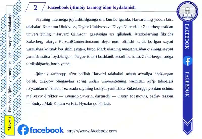 Faceebook ijtimoiy tarmog‘i 4