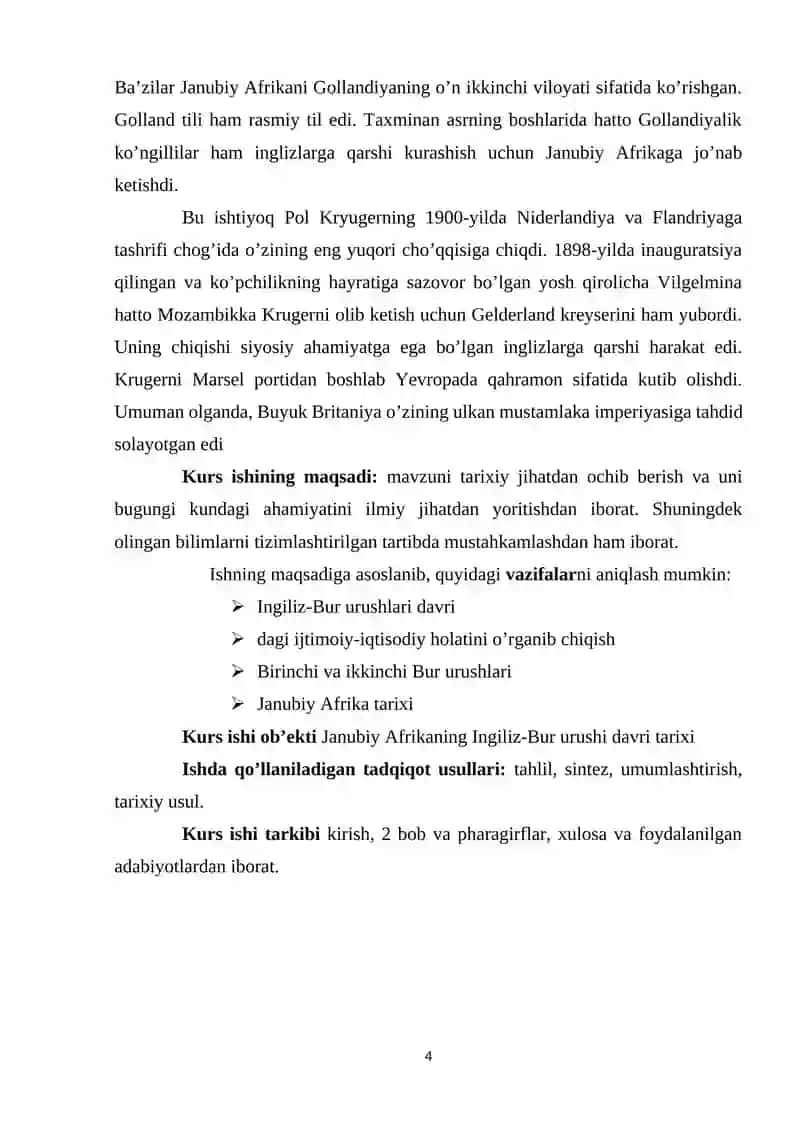 JANUBIY AFRIKA INGILIZ-BUR URUSHLARI DAVRIDA 4