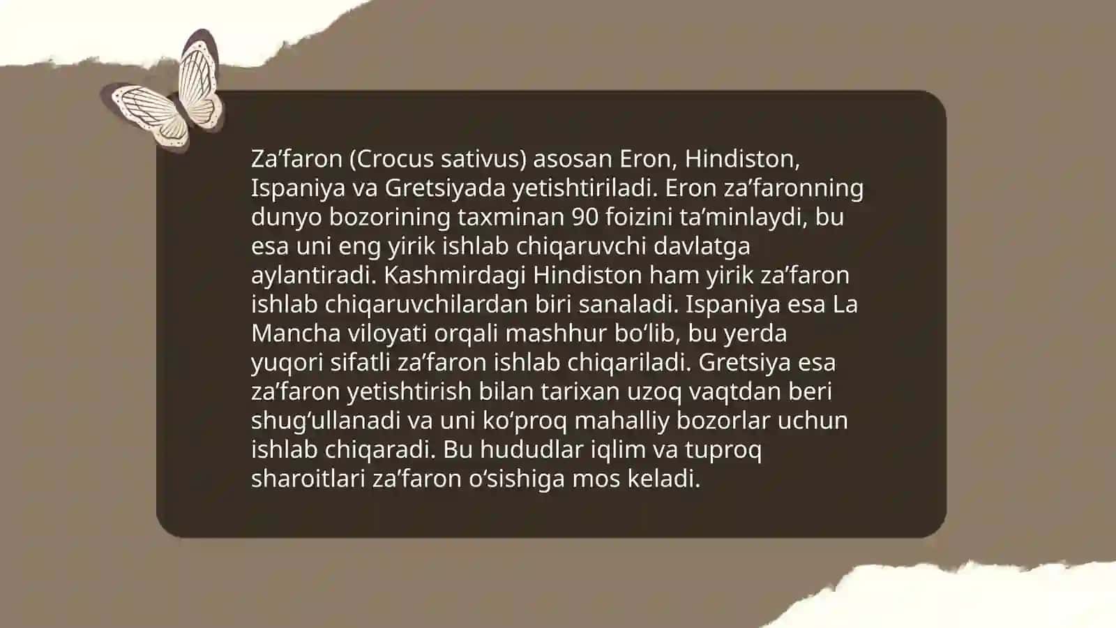 Ekma zaʼfaron turining geografik tarqalishi va dorivorlik xususiyatlari 4