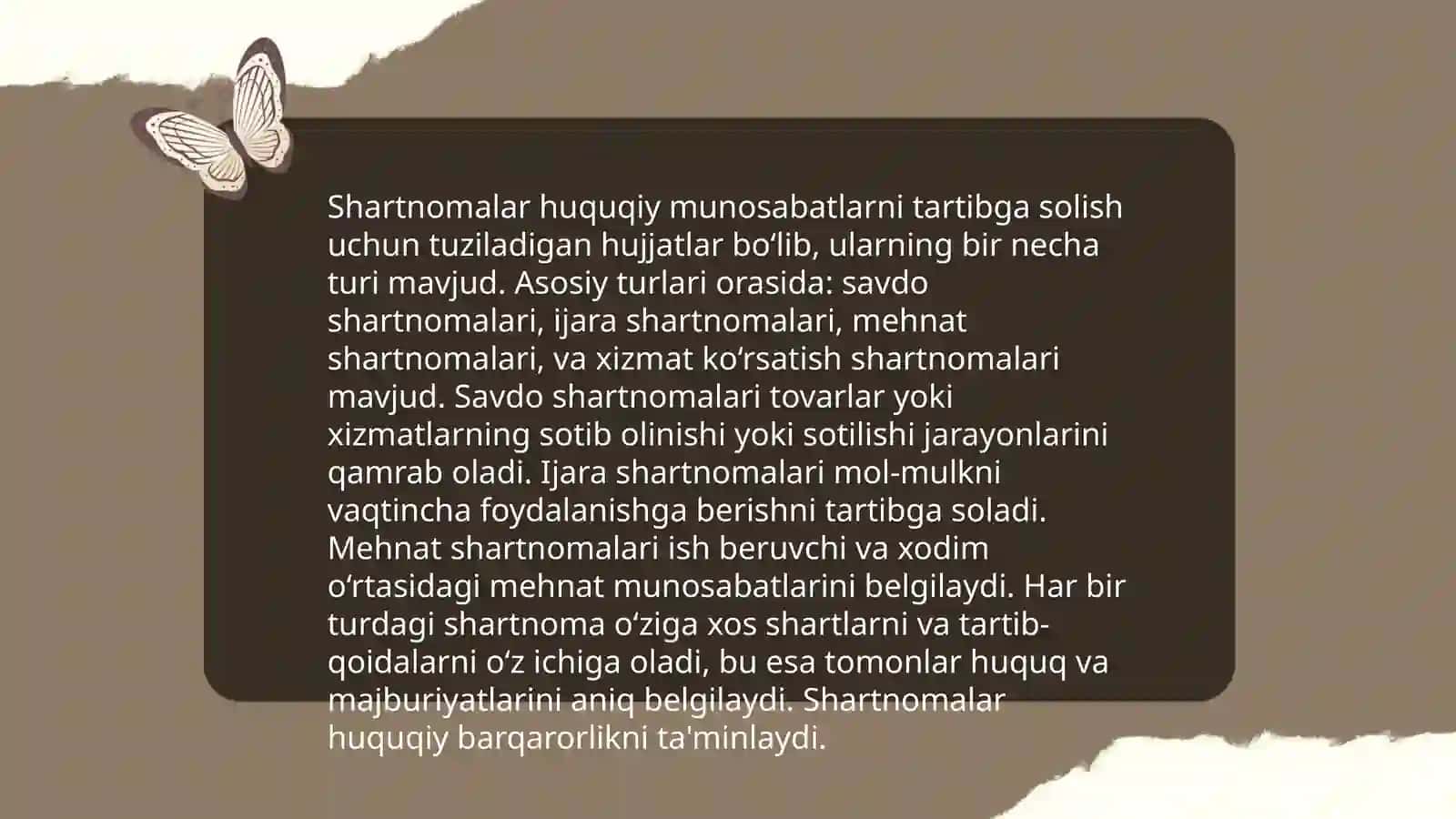 Shartnoma va uning tushunchasi amal qilinishi 4