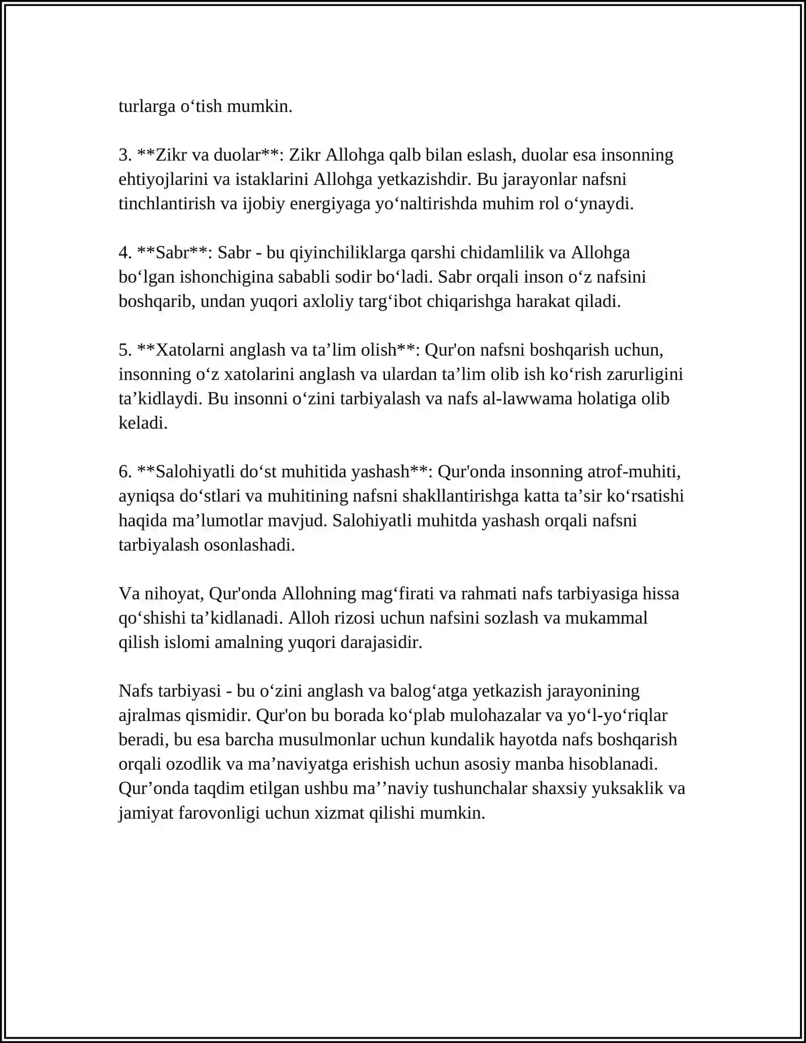 TASAVVUF TA'LIMOTIDA QUR'ONDAGI NAFS TARBIYASI, ZUHUD VA ZOHIDLIKKA OID G'OYALARINING RIVOJLANTIRILISHI 4