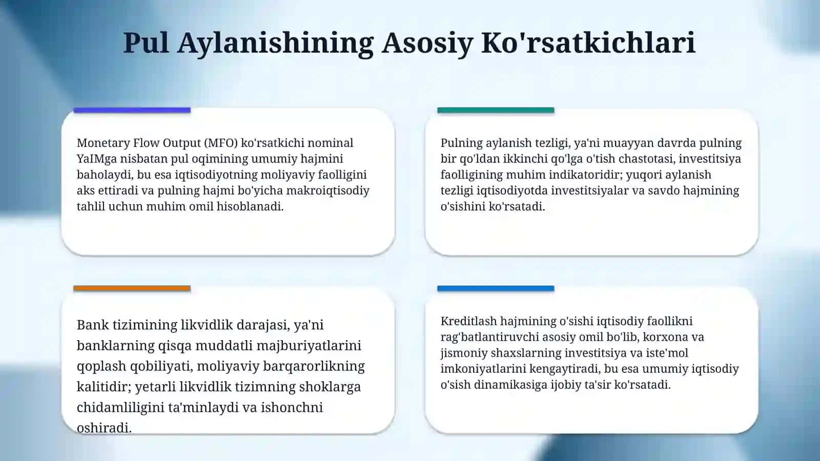 Rivojlangan mamlakatlarda pul aylanmasining o'ziga xos xususiyatlari 4