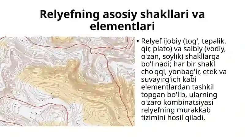 Yer relyefi va uni xaritalarda tasvirlash usullari 4
