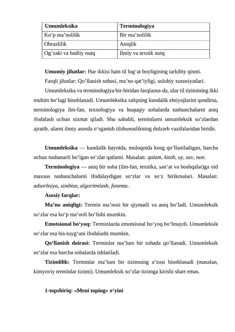 Terminologiyaning umumleksikadan farqi 4