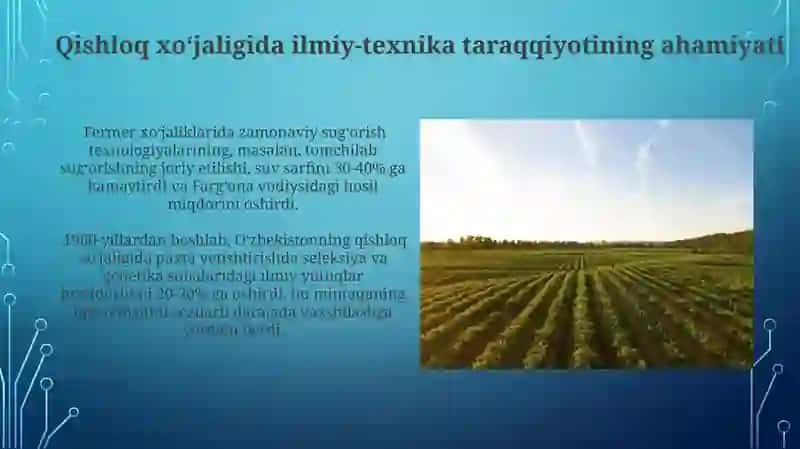 Ilmiy texnika taraqqiyoti qishloq xoʻjaligida 4