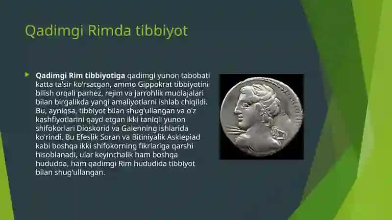 Qadimgi Rim va Gretsiyada davolash usullari 4