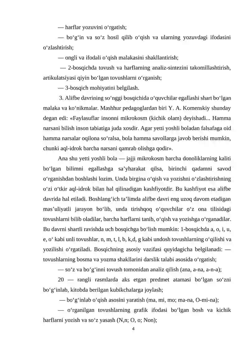 Savod oʻrgatish davri yozuv darslarida oʻtkaziladigan diktantlar 4