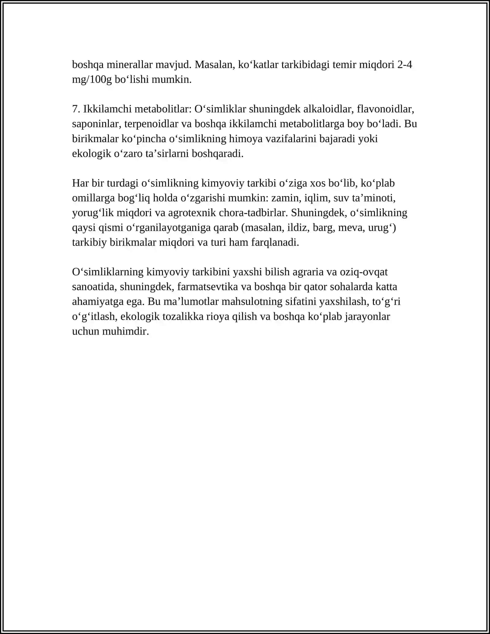 MUSTAQIL ISH Mavzu: HUJAYRANING KIMYOVIY TARKIBI 4