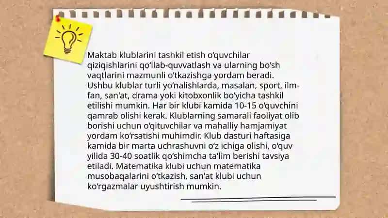 Sinfdan tashqari ishlarni tashkil etish 4