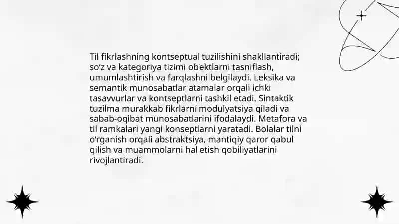 Psixik jarayonlarning shakllanishida tilning ahamiyati 4