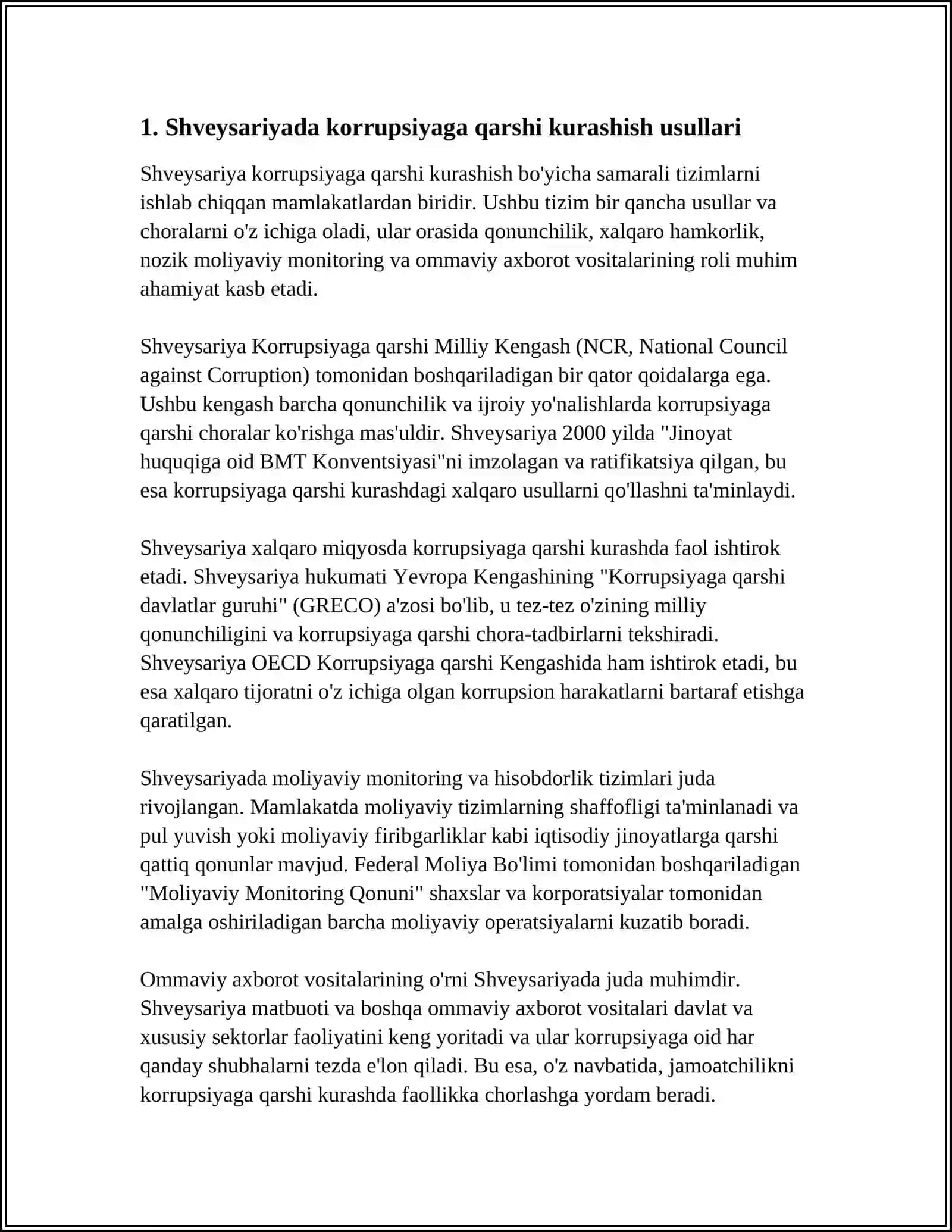KORRUPSYAGA QARSHI KURASHISHDA YUQORI NATIJALARGA ERISHGAN DAVLATLAR TAJRIBASI 4