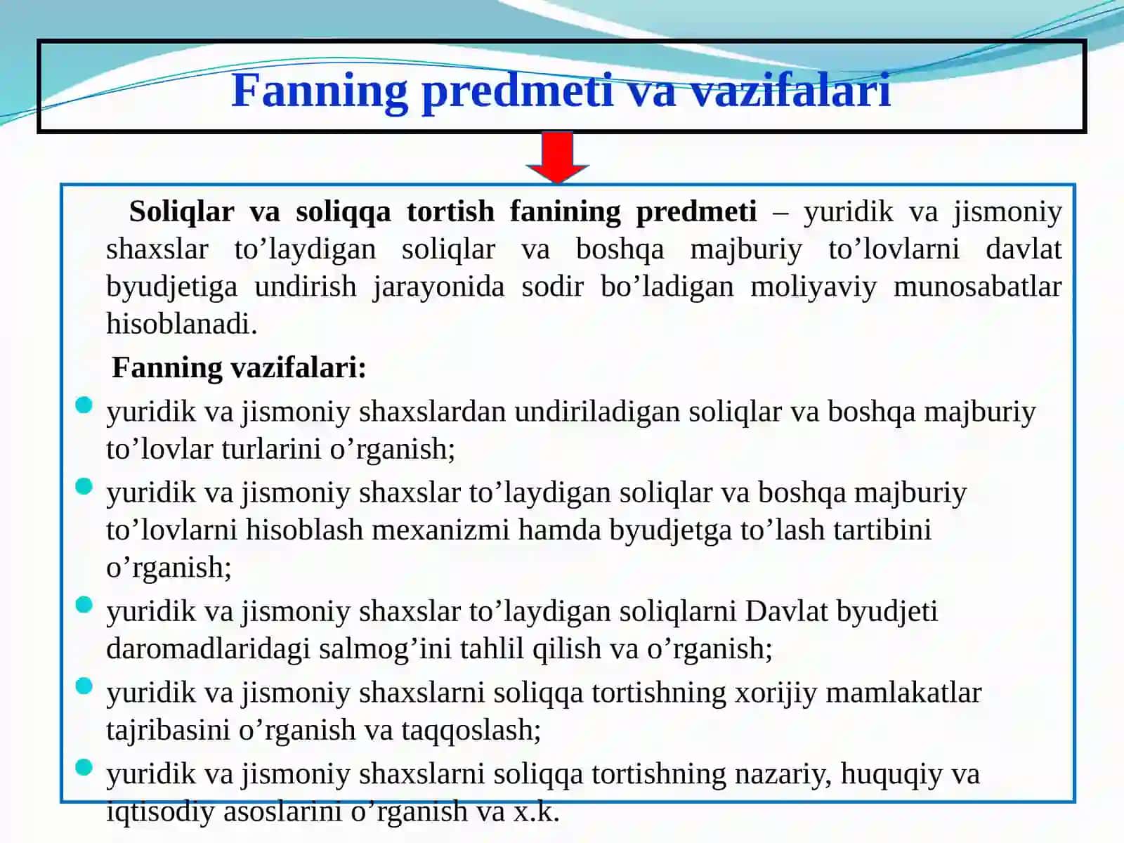 Soliqlar va soliqqa tortish fanini o‘qitish 4