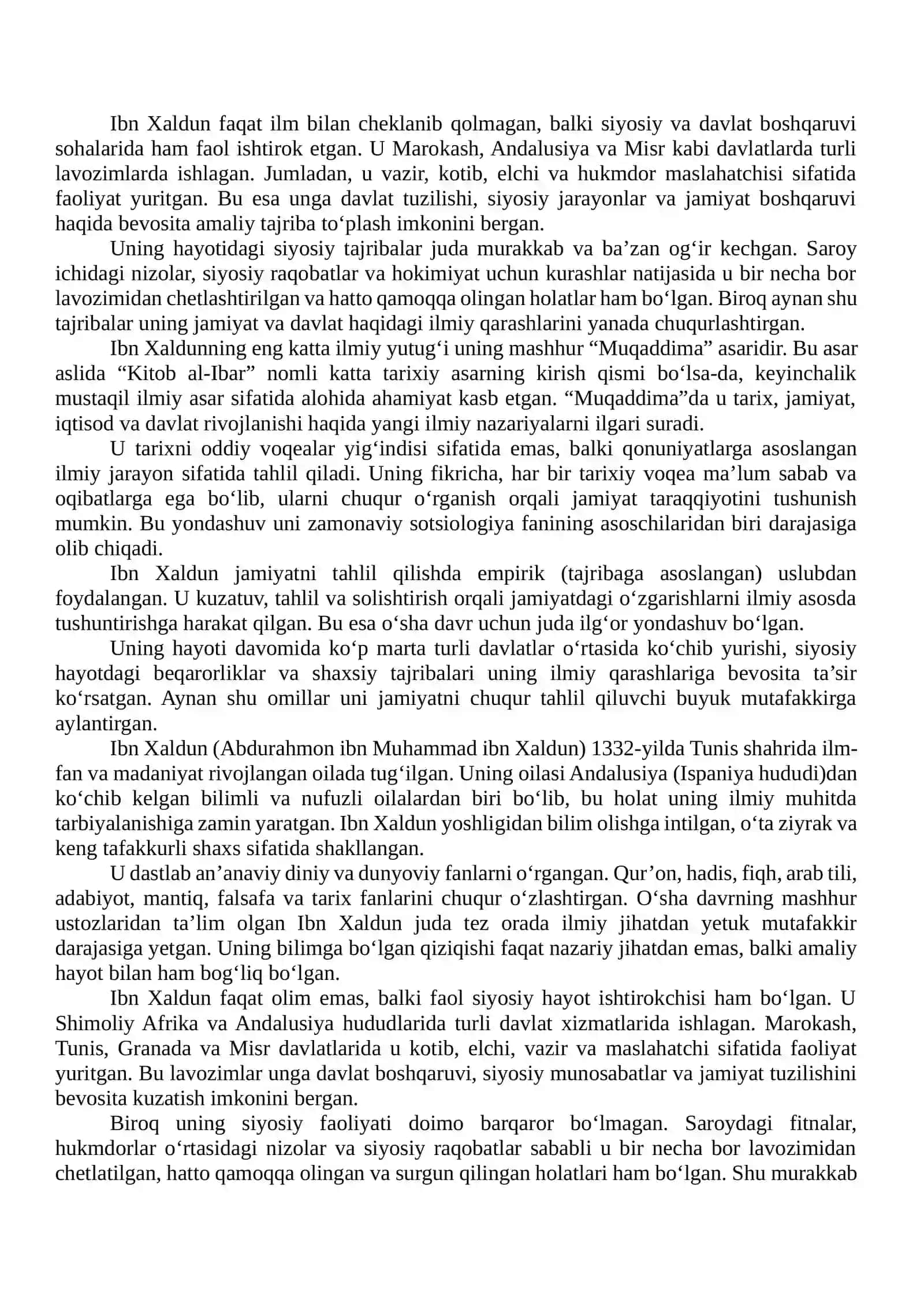 Ibn Xaldun falsafasi va uning o‘ziga xos xususiyatlari 4