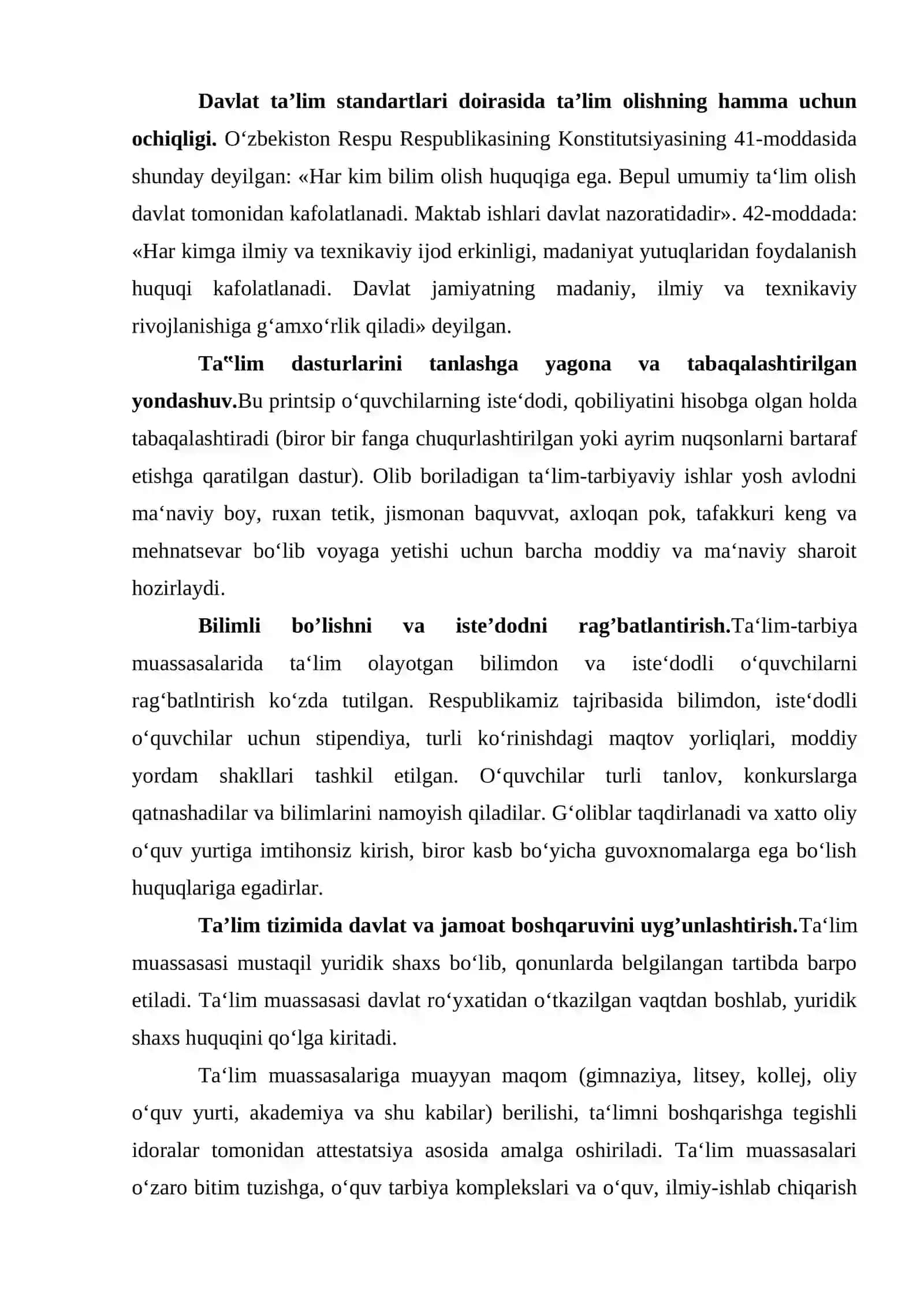 O‘zbekistonda maktabgacha ta’lim xalq xo’jaligi yagona davlat tizimining tarkibiy qismi sifatida rejali rivojlanishini ta’minlovchi direktiv xujjatlari 4
