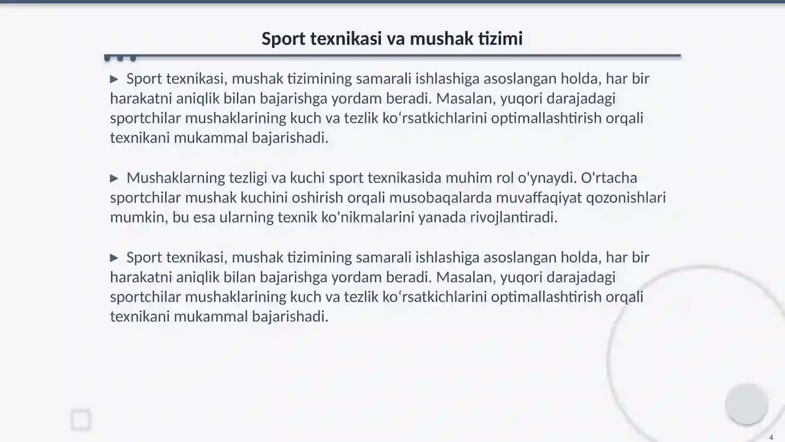Sport texnikasini oʻrgatishning fiziologik asoslari 4
