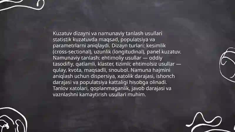 Statistik kuzatishning dasturiy-uslubiy va tashkiliy masalalari 4