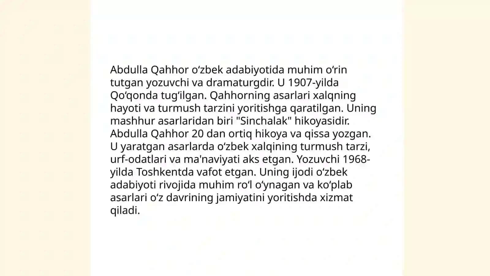Abdulla Qahhor hayoti va ijodi " oʻgʻri" hikoyasi 4