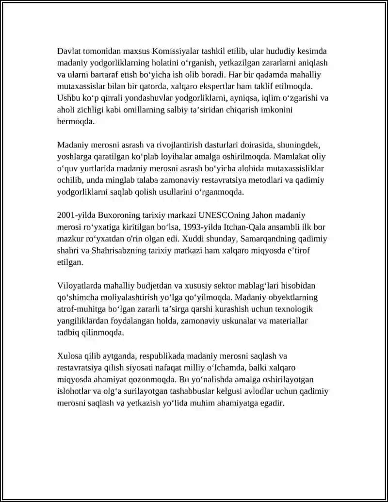 Oʻzbekiston Respublikasida Olib Borilayotgan Madaniy Islohotlar 4