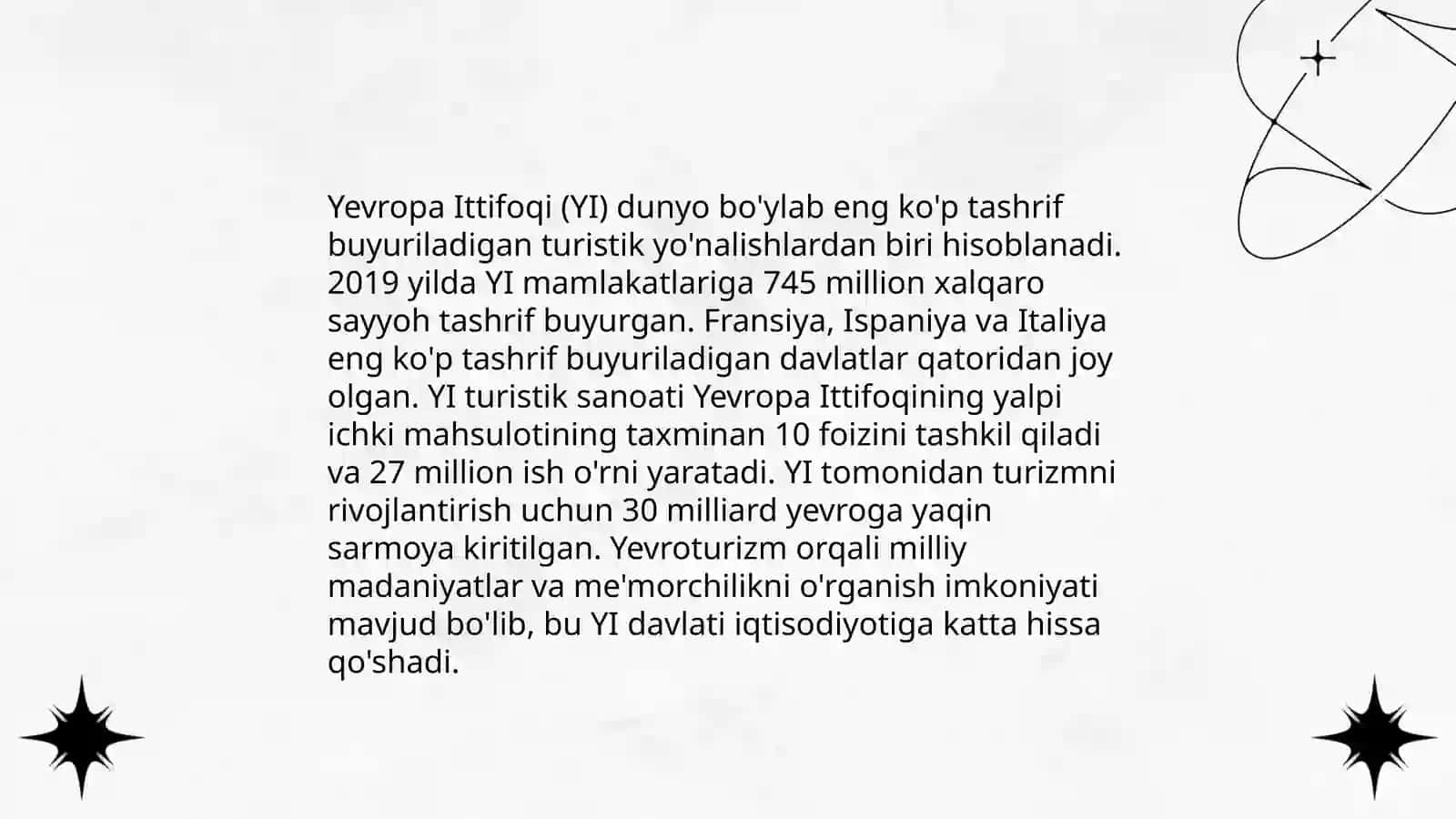 Yevropa mamlakatlarida xalqaro turizm geografiyasi 4
