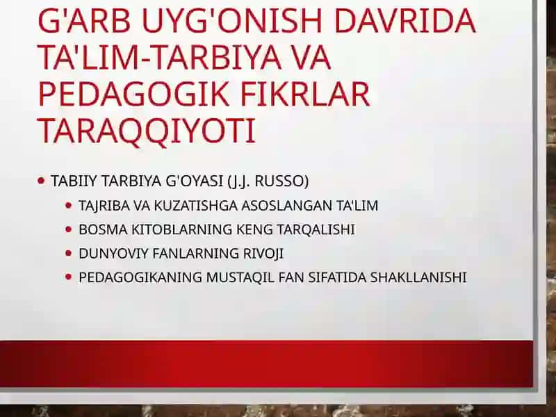 Sharquyg'onishdavridata'lim-tarbiyataraqqiyoti 4