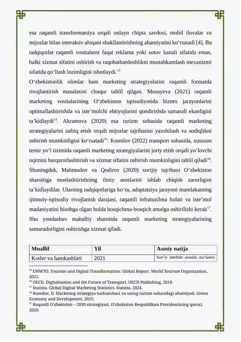 Mavzu: MARKETING STRATEGIYALARINI TAKOMILLASHTIRISHDA XORIJIY TAJRIBANI MAHALLIY SHAROITDA QO’LLASH MEXANIZMLARI 4