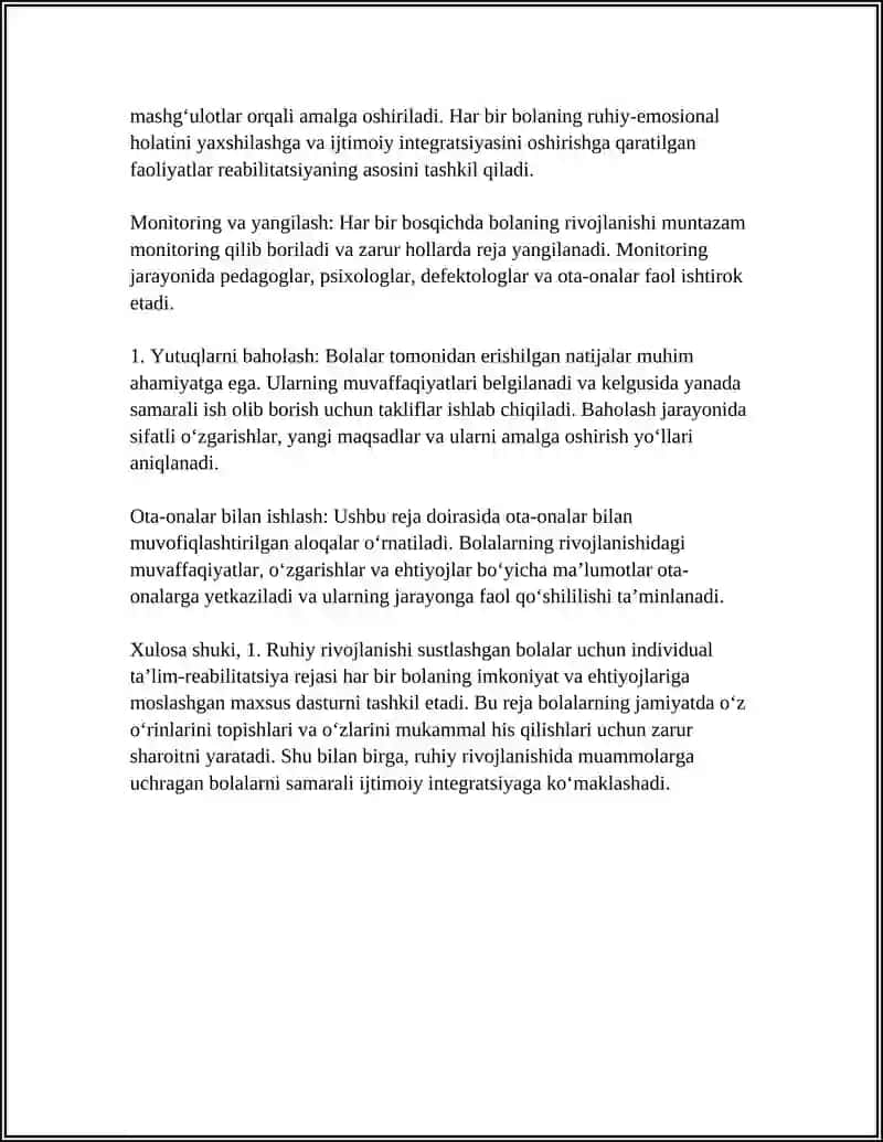 RUHIY RIVOJLANISHI SUSTLASHGAN BOLALAR TA’LIM TARBIYASI 4