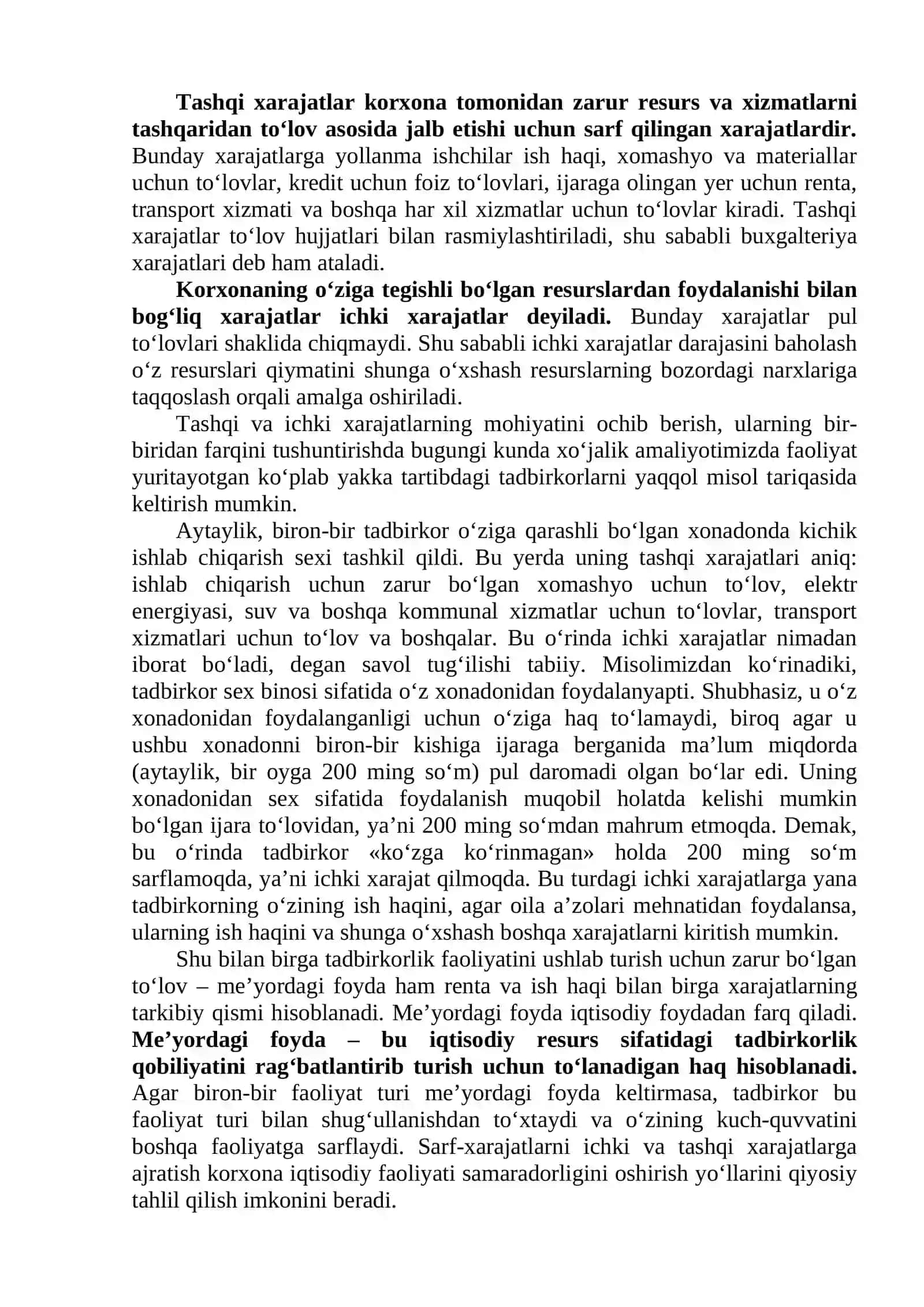 KORXONA (FIRMA) XARAJATLARI VA FOYDASI 4