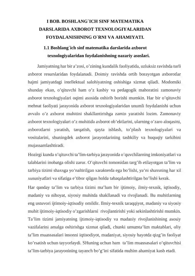 3-SINF MATEMATIKA DARSLARINI INNOVATSION TEXNOLOGIYALAR ASOSIDA TASHKIL ETISH 4