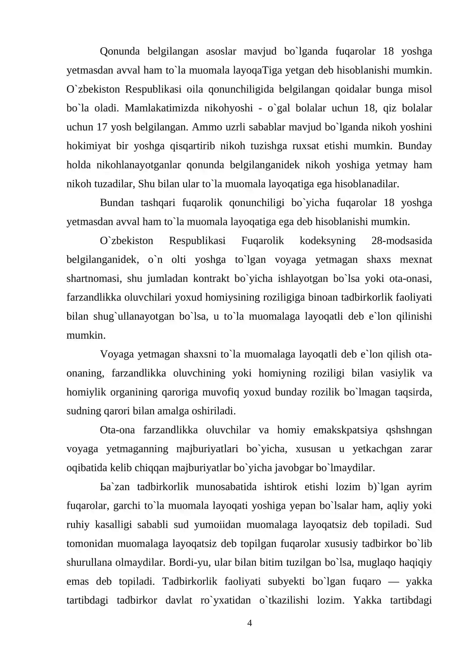 Tadbirkorlik faoliyatini tashkil etish 4