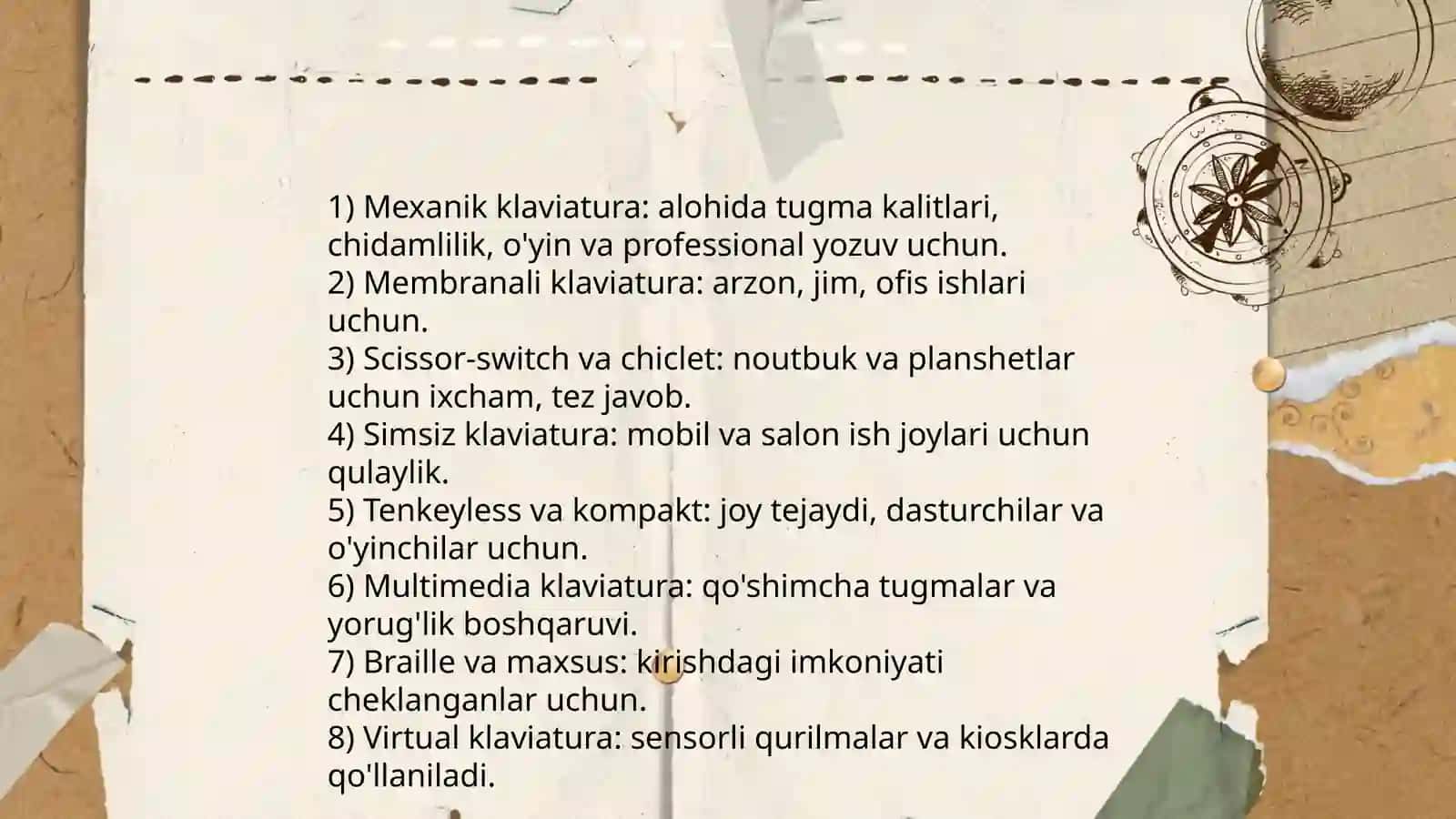 Kiritish qurilmalari va ularning qoʻllanishi 4